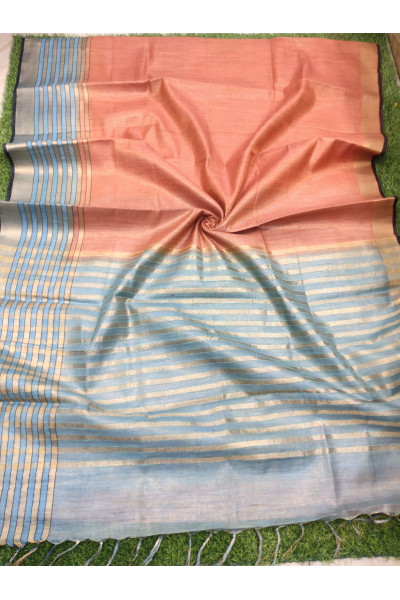 Stripes Pattern Border And Pallu Design Soft Silk Saree (KR1049)